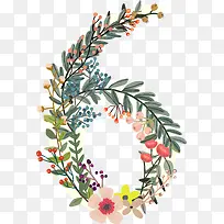 花朵数字6-空若网 花朵数字6-空若网