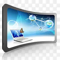 曲面电视免抠素材-空若网 曲面电视免抠素材-空若网