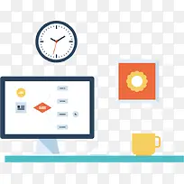 矢量电脑桌-空若网 矢量电脑桌-空若网