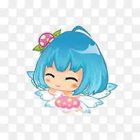 蓝色卡通多翅膀小女孩-空若网 蓝色卡通多翅膀小女孩-空若网