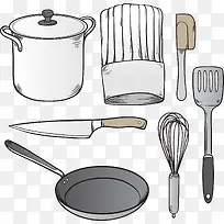 矢量手绘厨房用品-空若网 矢量手绘厨房用品-空若网