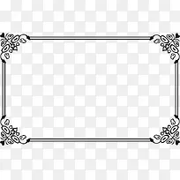 黑色花纹长方形边框欧式花纹-空若网 黑色花纹长方形边框欧式花纹-空若网