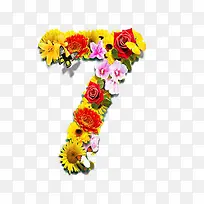 花朵组成的数字-空若网 花朵组成的数字-空若网