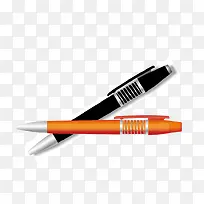 黑色橙色圆珠笔矢量图-空若网 黑色橙色圆珠笔矢量图-空若网