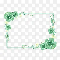 卡通手绘绿色鲜花边框-空若网 卡通手绘绿色鲜花边框-空若网