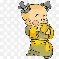 拿水果的古代孩童-空若网 拿水果的古代孩童-空若网