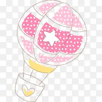 粉色手绘热气球-空若网 粉色手绘热气球-空若网