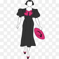 矢量赫本造型服装素材-空若网 矢量赫本造型服装素材-空若网