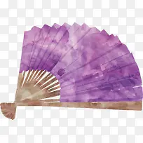 紫色水彩折扇-空若网 紫色水彩折扇-空若网