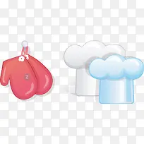 红色手套厨师帽矢量-空若网 红色手套厨师帽矢量-空若网