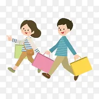 手绘手绘人物素材 卡通购物小人-空若网 手绘手绘人物素材 卡通购物小人-空若网