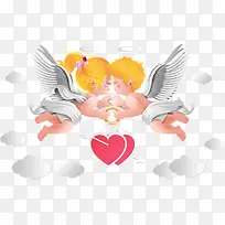 矢量天使爱心-空若网 矢量天使爱心-空若网