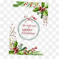 圣诞节水彩卡片矢量图-空若网 圣诞节水彩卡片矢量图-空若网