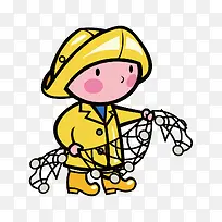 手绘卡通渔夫-空若网 手绘卡通渔夫-空若网