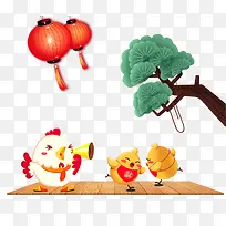 扁平化树木和小鸡-空若网 扁平化树木和小鸡-空若网