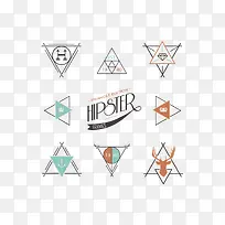 8款时尚三角形边框矢量图-空若网 8款时尚三角形边框矢量图-空若网