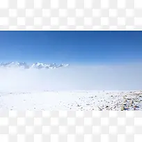 蓝色天空地面雪山高清摄影-空若网 蓝色天空地面雪山高清摄影-空若网