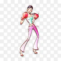 手绘拳击女孩-空若网 手绘拳击女孩-空若网