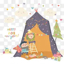 矢量图欢庆2018年快乐-空若网 矢量图欢庆2018年快乐-空若网