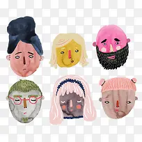 手绘卡通人头-空若网 手绘卡通人头-空若网