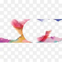 矢量圆形水彩边框-空若网 矢量圆形水彩边框-空若网