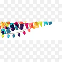 水彩节日吊旗背景-空若网 水彩节日吊旗背景-空若网