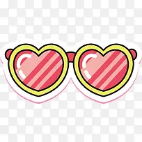 粉红色爱心眼镜-空若网 粉红色爱心眼镜-空若网