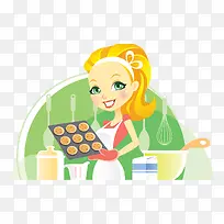 美女厨房插画-空若网 美女厨房插画-空若网