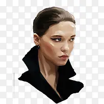 �ֻ�Ů��ͷ��廭-������