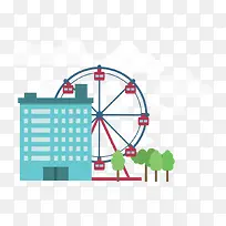 扁平化城市和摩天轮-空若网 扁平化城市和摩天轮-空若网
