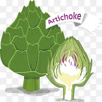 洋蓟洋百合蔬菜矢量素材-空若网 洋蓟洋百合蔬菜矢量素材-空若网