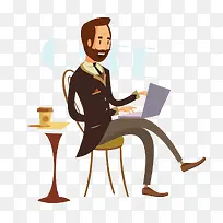 喝咖啡卡通插画-空若网 喝咖啡卡通插画-空若网