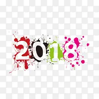 彩色墨点2018字体设计-空若网 彩色墨点2018字体设计-空若网