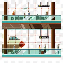 机场插画-空若网 机场插画-空若网
