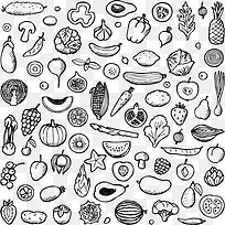 手绘食物线描稿-空若网 手绘食物线描稿-空若网