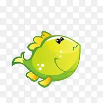 矢量绿色卡通鲸鱼插图-空若网 矢量绿色卡通鲸鱼插图-空若网