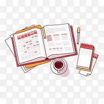 工作用的笔记本咖啡笔和书-空若网 工作用的笔记本咖啡笔和书-空若网