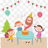 一个大人和3个小孩过生日-空若网 一个大人和3个小孩过生日-空若网