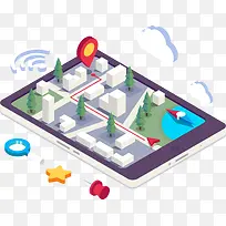 卡通手绘地标建筑立体插画-空若网 卡通手绘地标建筑立体插画-空若网