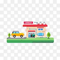 矢量扁平化服务区素材-空若网 矢量扁平化服务区素材-空若网