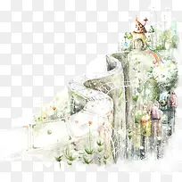 手绘风景路段-空若网 手绘风景路段-空若网