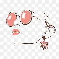 时尚女性面部绘画矢量素材,,-空若网 时尚女性面部绘画矢量素材,,-空若网