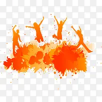 水彩和人物剪影-空若网 水彩和人物剪影-空若网