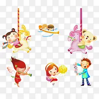 卡通男孩女孩玩乐木马音乐-空若网 卡通男孩女孩玩乐木马音乐-空若网