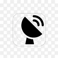 手绘黑色雷达接收器-空若网 手绘黑色雷达接收器-空若网