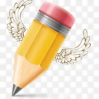卡通写实翅膀铅笔-空若网 卡通写实翅膀铅笔-空若网