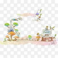 矢量城市建筑插画素材-空若网 矢量城市建筑插画素材-空若网