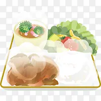 手绘午餐绿色蔬菜肉-空若网 手绘午餐绿色蔬菜肉-空若网