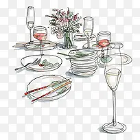 手绘涂鸦餐具-空若网 手绘涂鸦餐具-空若网