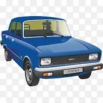 卡通手绘蓝色家用轿车-空若网 卡通手绘蓝色家用轿车-空若网